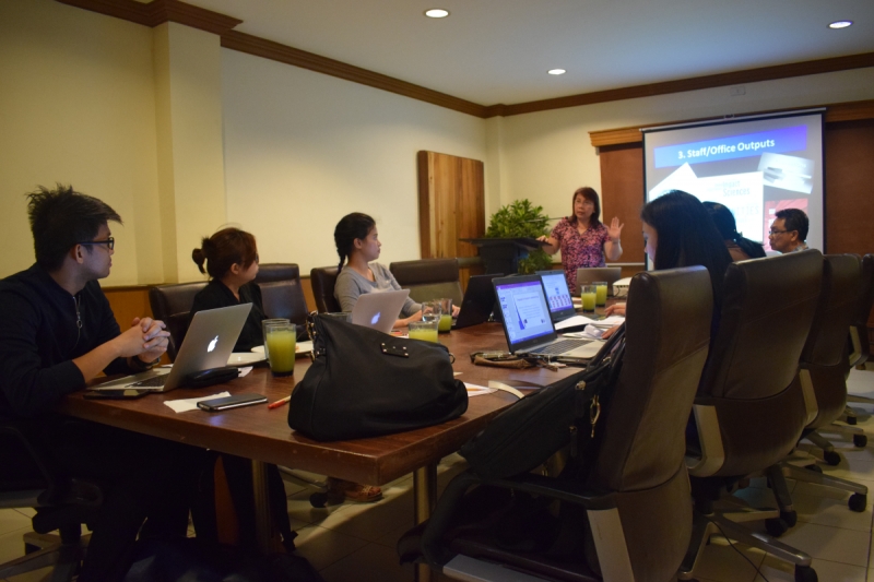 Dr. Nina M. Cadiz, OSA Director, presents the expectations for the two-day strategic planning workshop.